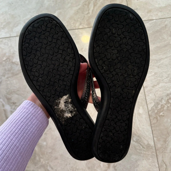 Coach Leather Thong Sandals Sz 10 - Picture 3 of 4